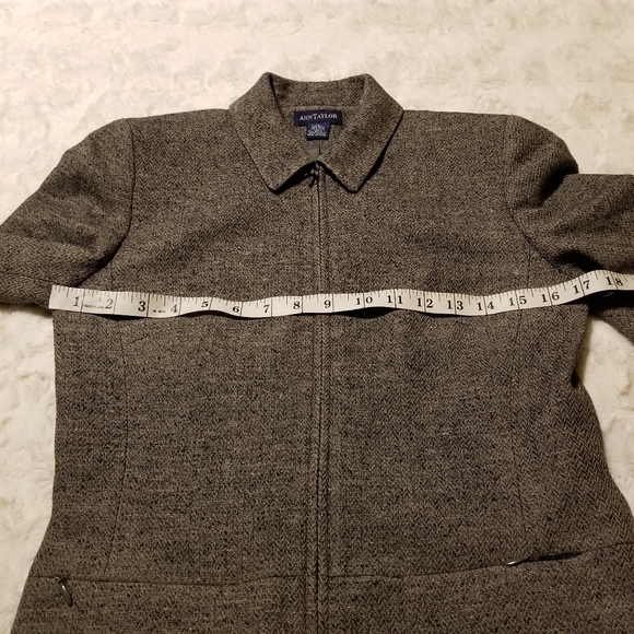 Ann Taylor Pants Career Suit Set Womens Size 2 Gray Wool Silk Blend - Picture 8 of 10